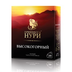 Чай ПРИНЦЕССА НУРИ "Высокогорный" черный, 100 пакетиков по 2 г, 0201-18-А6 - фото 10724950