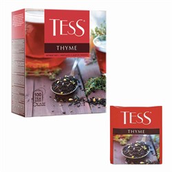Чай TESS "Thyme" черный с чабрецом и цедрой лимона, 100 пакетиков в конвертах по 2 г, 1185-09 - фото 10724999
