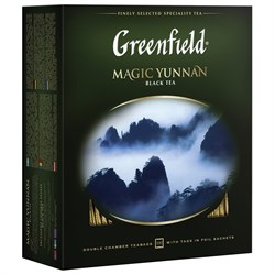 Чай GREENFIELD "Magic Yunnan" черный, 100 пакетиков в конвертах по 2 г, 0583-09 - фото 10725015