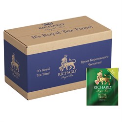 Чай RICHARD "Royal Green" зеленый, 200 пакетиков в конвертах по 2 г, 100183 - фото 10725034