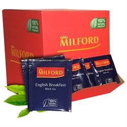 Чай MILFORD "English Breakfast" черный, 200 пакетиков в конвертах по 1,75 г, 6990 РК - фото 10725075