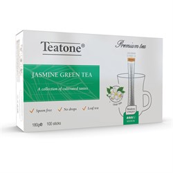 Чай TEATONE зеленый с ароматом жасмина, 100 стиков по 1,8 г, 1242 - фото 10725080