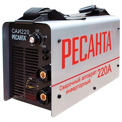 Сварочный аппарат инверторный, сварочный ток до 220 А, диаметр электрода до 5 мм, РЕСАНТА САИ 220, 65/3 - фото 10726918