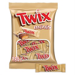 Батончики мини TWIX "Minis" печенье с карамелью в молочном шоколаде, 190 г, 2263 - фото 11519181