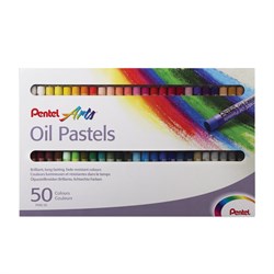 Пастель масляная художественная PENTEL "Oil Pastels", 50 цветов, круглое сечение, картонная упаковка, PHN4-50 - фото 11529630