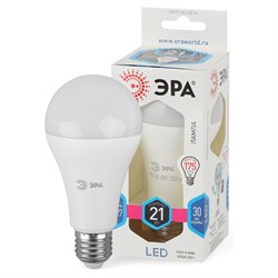 Лампа светодиодная ЭРА, 21 (75) Вт, цоколь E27, груша, нейтральный белый, 25000 ч, smd A65-21w-840-E27 - фото 11535099