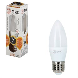 Лампа светодиодная ЭРА, 7 (60) Вт, цоколь E27, "свеча", теплый белый свет, 30000 ч., LED smdB35-7w-827-E27 - фото 11535126