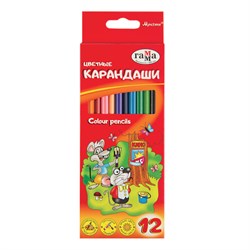 Карандаши цветные ГАММА "Мультики", 12 цветов, заточенные, трехгранные, картонная упаковка, 290122_12 101010181469 - фото 11548209