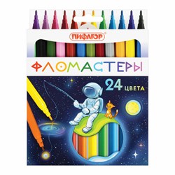 Фломастеры ПИФАГОР "Космическая одиссея", 24 цвета, вентилируемый колпачок, 152446 101010152446 - фото 11548345