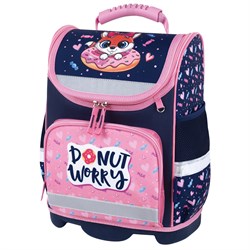 Ранец ЮНЛАНДИЯ WISE, 1 отделение, 3 кармана, устойчивое дно, "Donut worry", 37x29х15 см, 272073 101010272073 - фото 11554322