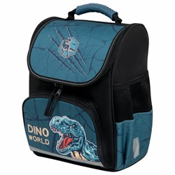 Ранец ПИФАГОР BASIC, 1 отделение, 3 кармана, эргономичная спинка, "Dino world", 35х28х18 см, 272046 101010272046 - фото 11554529