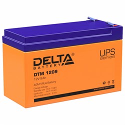Аккумуляторная батарея для ИБП любых торговых марок, 12 В, 9 Ач, 151х65х94 мм, DELTA, DTM 1209 - фото 11579502