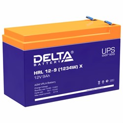 Аккумуляторная батарея для ИБП любых торговых марок, 12 В, 9 Ач, 151х65х94 мм, DELTA, HRL 12-9 (12-34W) X, HRL12-9(1234W)X - фото 11579530