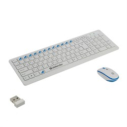 Набор беспроводной DEFENDER Skyline 895, клавиатура, мышь 3 кнопки + 1 колесо-кнопка, белый, 45895 - фото 11580533