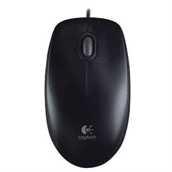 Мышь проводная LOGITECH B100, USB, 2 кнопки + 1 колесо-кнопка, оптическая, черная, 910-003357 101010511461 - фото 11581214