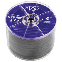 Диски DVD-RW VS 4,7 Gb 4x Bulk (термоусадка без шпиля), КОМПЛЕКТ 50 шт., VSDVDRWB5001 - фото 11581835
