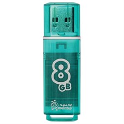 Флеш-диск 8 GB, SMARTBUY Glossy, USB 2.0, зеленый, SB8GBGS-G - фото 11581903