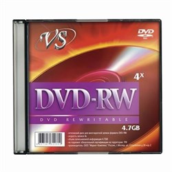 Диск DVD-RW VS, 4,7 Gb, 4x, Slim Case (1 штука), VSDVDRWSL01 - фото 11581923