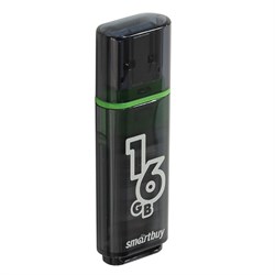 Флеш-диск 16 GB, SMARTBUY Glossy, USB 2.0, черный, SB16GBGS-K - фото 11581988