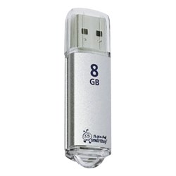 Флеш-диск 8 GB, SMARTBUY V-Cut, USB 2.0, металлический корпус, серебристый, SB8GBVC-S - фото 11582151