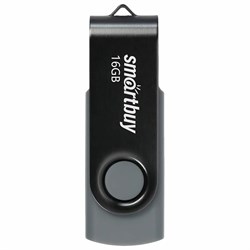 Флеш-диск 16 GB SMARTBUY Twist USB 2.0, черный, SB016GB2TWK - фото 11582206