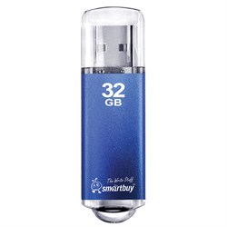 Флеш-диск 32 GB, SMARTBUY V-Cut, USB 2.0, металлический корпус, синий, SB32GBVC-B - фото 11582285