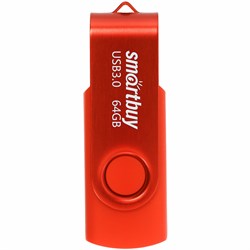 Флеш-диск 64 GB SMARTBUY Twist USB 3.0, красный, SB064GB3TWR - фото 11582288