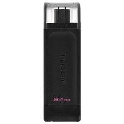 Флеш-диск 64GB KINGSTON DataTraveler 70, разъем Type-C 3.2, черный, DT70/64GB - фото 11582293