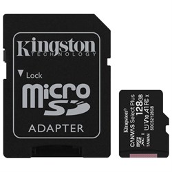 Карта памяти microSDXC 128 GB KINGSTON Canvas Select Plus UHS-I U1,100 Мб/с (class 10), адаптер, SDCS2/128 GB, SDCS2/128GB - фото 11582432