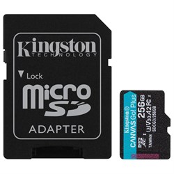 Карта памяти microSDXC 256GB KINGSTON Canvas Go Plus UHS-I U3, 170 Мб/с (class 10), SDCG3/256GB - фото 11582465