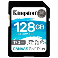 Карта памяти SDXC 128GB KINGSTON Canvas Go Plus, UHS-I U3, 170 Мб/с (class 10), SDG3/128GB 101010513644 - фото 11582537