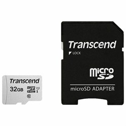 Карта памяти microSDHC 32 GB TRANSCEND UHS-I U3, 95 Мб/сек (class 10), адаптер, TS32GUSD300S-A 101010513204 - фото 11582543