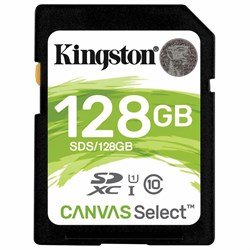 Карта памяти SDXC 128 GB KINGSTON Canvas Select Plus UHS-I U1, 100 Мб/сек (class 10), SDS2/128GB 101010513191 - фото 11582601