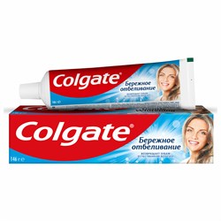 Зубная паста 100 мл COLGATE "Бережное отбеливание", с фторидом и кальцием, 7891024188279 - фото 11590893