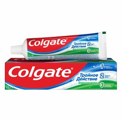 Зубная паста 50 мл COLGATE "Натуральная мята", тройное действие, с фторидом, 7891024128954 - фото 11590908