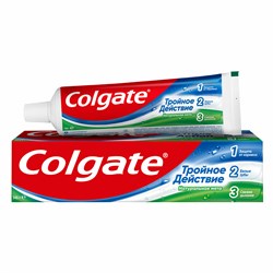 Зубная паста 100 мл COLGATE "Натуральная мята", тройное действие, с фторидом, 7891024128992 - фото 11590925