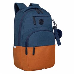 Рюкзак GRIZZLY школьный, укрепленная спинка, 2 отделения, для девочек, BLUE/ORANGE, 43х27,5х16 см, RD-341-2/3 101010272807 - фото 11596011