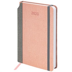 Ежедневник датированный 2023 А5 138x213 мм BRAUBERG "Mosaic", под кожу, розовый, 114084 - фото 7147765