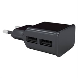 Зарядное устройство сетевое (220 В) RED LINE NT-2A, 2 порта USB, выходной ток 2,1 А, черное, УТ000009404 - фото 9975479