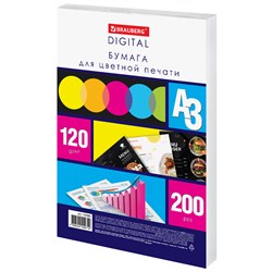 Бумага для цветной лазерной печати БОЛЬШОЙ ФОРМАТ (297х420), А3, 120 г/м2, 200 л., BRAUBERG, 115380 101010115380 - фото 9977515