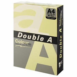 Бумага цветная DOUBLE A, А4, 80 г/м2, 500 л., пастель, светло-желтая - фото 9978184