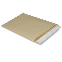 Конверт-пакет В4 плоский (250х353 мм) до 140 листов, крафт-бумага, отрывная полоса, 380090 - фото 9982383