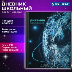 Дневник 5-11 класс 48 л., твердый, BRAUBERG, глянцевая ламинация, с подсказом, "Интернет", 106869 101010106869 - фото 9989694