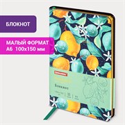 Блокнот МАЛЫЙ ФОРМАТ (100х150 мм) А6, BRAUBERG VISTA "Lemon Story", под кожу, гибкий, срез фольга, 80 л., 112096 101010112096