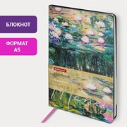 Блокнот А5 (143x210 мм), BRAUBERG VISTA "Claude Monet", под кожу, гибкий, срез фольга, 80 л., 112058 101010112058