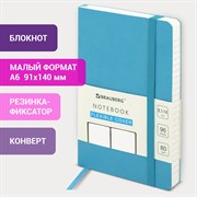 Блокнот МАЛЫЙ ФОРМАТ (91х140 мм) А6, BRAUBERG ULTRA, под кожу, 80 г/м2, 96 л., линия, голубой, 113031 101010113031