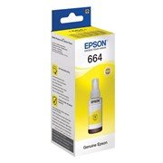 Чернила EPSON 664 (T6644) для СНПЧ Epson L100/L110/L200/L210/L300/L456/L550, желтые, ОРИГИНАЛЬНЫЕ, C13T66444A/498 101010360975