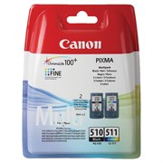 Картридж струйный CANON (PG-510/CL-511) PIXMA MP240/250/260/MX320, оригинальный КОМПЛЕКТ 2 цвета, 264 страницы, 2970B010 101010363187