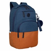 Рюкзак GRIZZLY школьный, укрепленная спинка, 2 отделения, для девочек, BLUE/ORANGE, 43х27,5х16 см, RD-341-2/3 101010272807