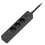 Сетевой фильтр Harper UCH-340 black QC3.0 (3 розетки, 3 USB-порта с технолог. быстрой зарядки, 1,5 м